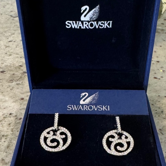Swarovski Jewelry - Swarovski Crystal Wave Circle Clip Earrings - NWOT
